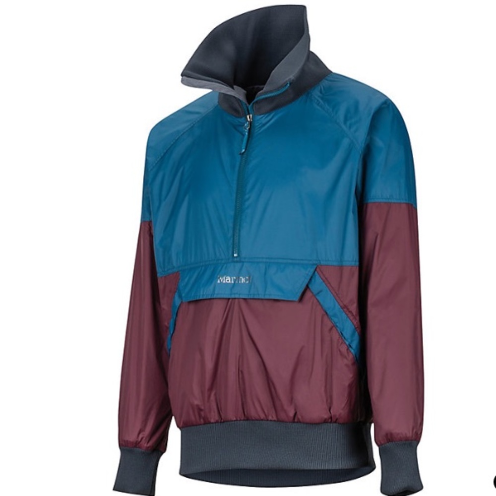 Marmot Men's Blue & Burgundy Windbreaker Pullover Jacket